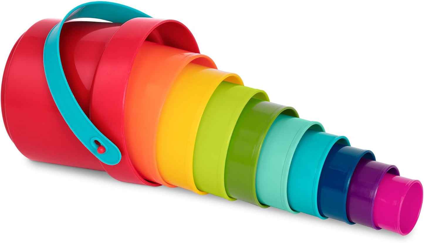 Battat – Stacking Toy – Educational & Dexterity Toy – Nesting Cup Playset – Water & Beach Toys – 18+ Months – Stack Up Cups, Medium, 10 Pieces Set