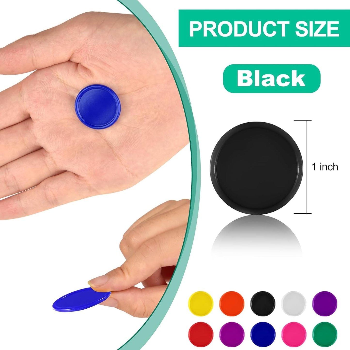 Coopay 500 Pieces Plastic Learning Counters Disks Bingo Chip Counting Discs Markers for Math Practice and Poker Chips Game Tokens Kids Reward, 1 Inch (Yellow)