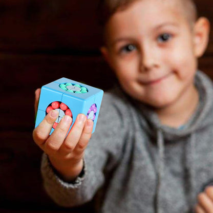 YUDANSI Magic Bean Puzzle Toy, Rotating Magic Bean & Fidget Cube 2-in-1, Rotating Magical Cube Fidgets Gift for Kids Boys Girls Age 3+, 5-7, 8-12, Brain Teaser Fingertip Toys for Teens Adults
