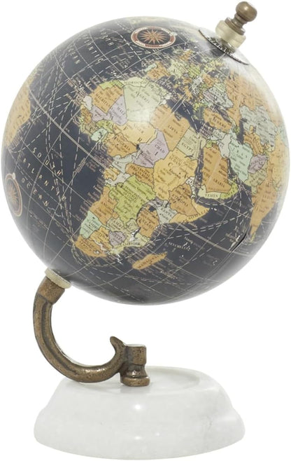 Deco 79 Marble Globe with Marble Base, 5' x 5' x 8', Teal