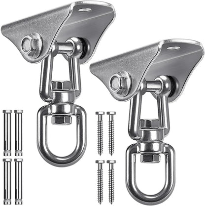 SELEWARE Anti-Squeaking Swing Hanger Stainless Steel Swing Set Hook Ceiling Mount Bracket for Hammock Chair Toddler Swing Yoga Swing Punching Bag 2 Packs