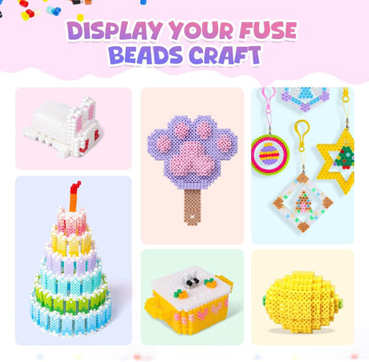 Meland Fuse Beads - 24000pcs Fuse Beads Kit for Kids, 24 Color 5MM Iron Beads Set with 4 Fluorescence Color, 6 Pegboards - Craft Kits Gifts for Birthday Christmas