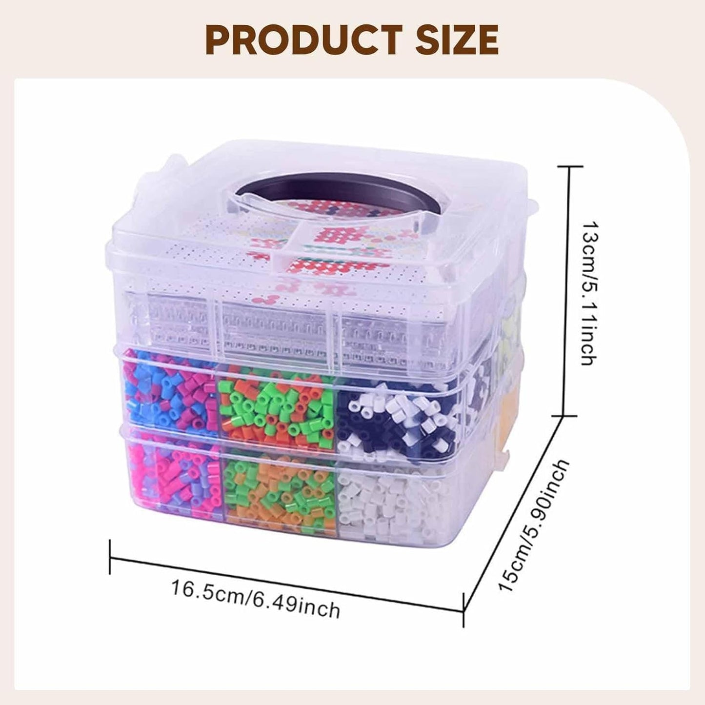 Beads Kit with Case 5mm Melty Beads Set Tweezers Pegboards Ironing Iron Bead with Case for Classroom Activity