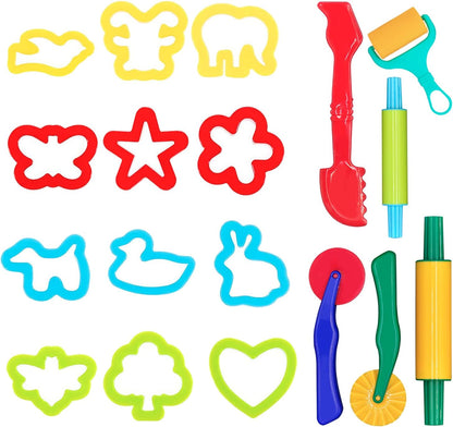 DIMROM Clay and Play Dough Tools 12 Piece Set - Ages 3 & Up (12pcs)