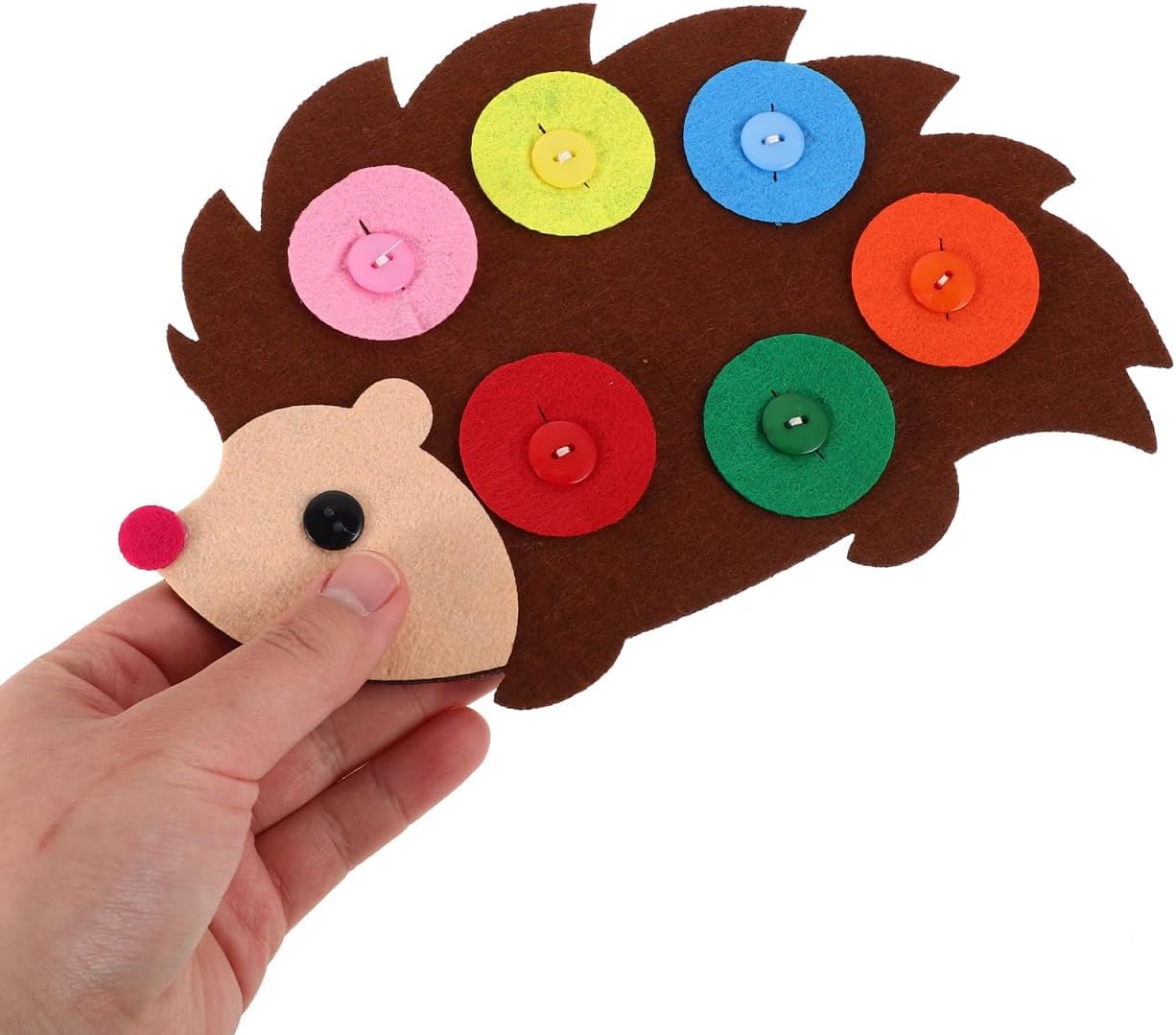 Totority Kids Button Art Toy DIY Felt Non Woven Craft Educational Sensory Board for Toddlers Enhancing Creativity Motor Skills Family Party Fun 9.13X5.78In