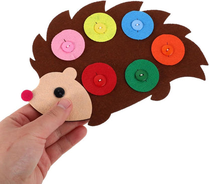 Totority Kids Button Art Toy DIY Felt Non Woven Craft Educational Sensory Board for Toddlers Enhancing Creativity Motor Skills Family Party Fun 9.13X5.78In