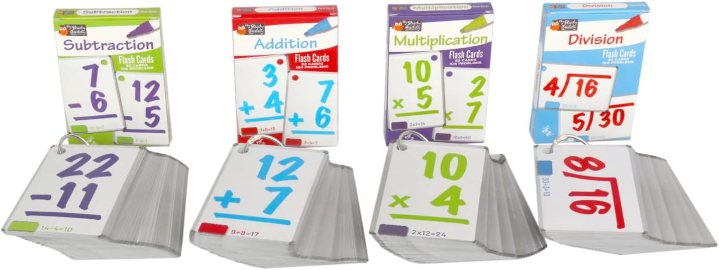 Regal Games Math Flash Cards for Multiplication & Division - 1st, 2nd, 3rd Grade & More - Flash Cards Math for Kids (112 Cards - 2 Packs)