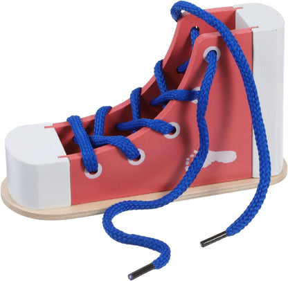 Shoe Ties Practice for Kids Learn to Tie Shoes with Wooden Lacing Sneaker Shoelaces a Shoe Educational Toy
