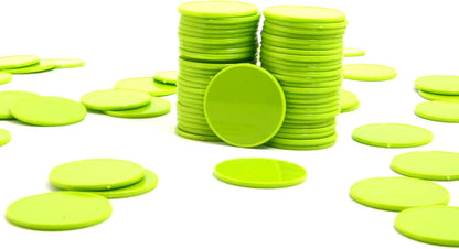 Smartdealspro 100pcs 32mm/1.26 Inch Opaque Plastic Learning Counters Disks Mini Poker Chips Game Tokens with Storage Box (Red)