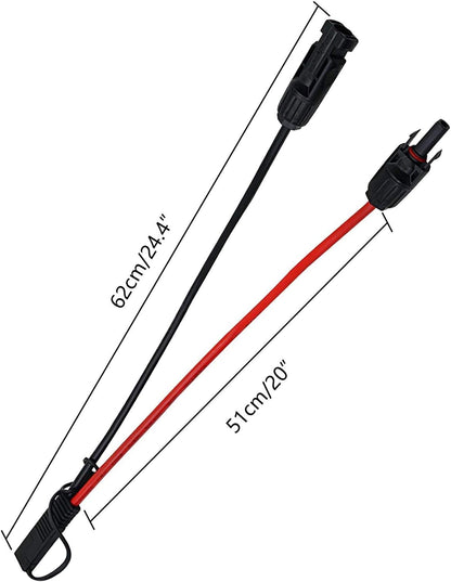 Solar Panel to SAE Adapter With MC4 Connector Extension Cable 10AWG for Easy Connection to Battery Charger Kit - RV Compatible With Polarity Reverse Adapters
