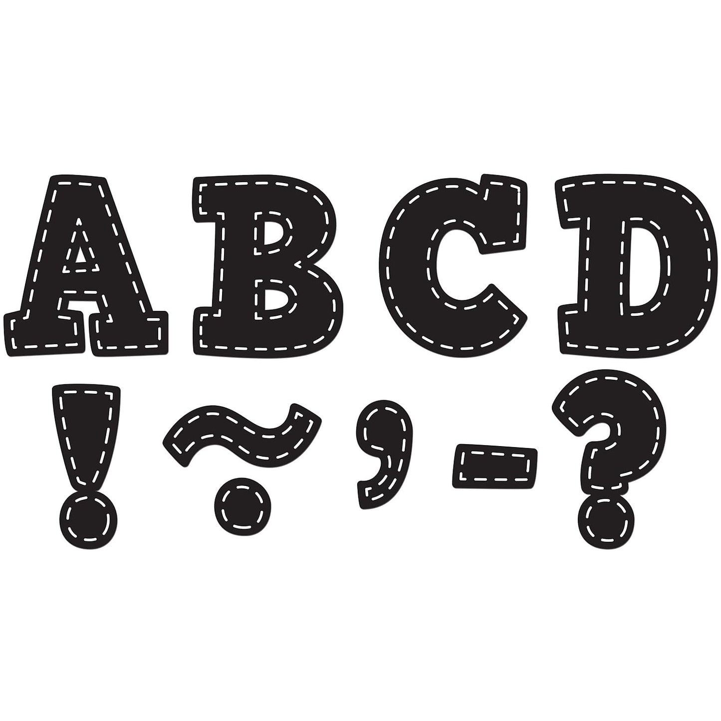 Teacher Created Resources Black Stitch Bold Block 3" Magnetic Letters - 77309