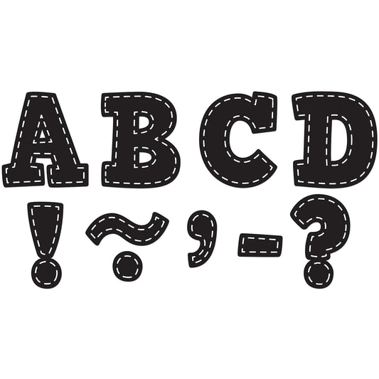 Teacher Created Resources Black Stitch Bold Block 3" Magnetic Letters - 77309