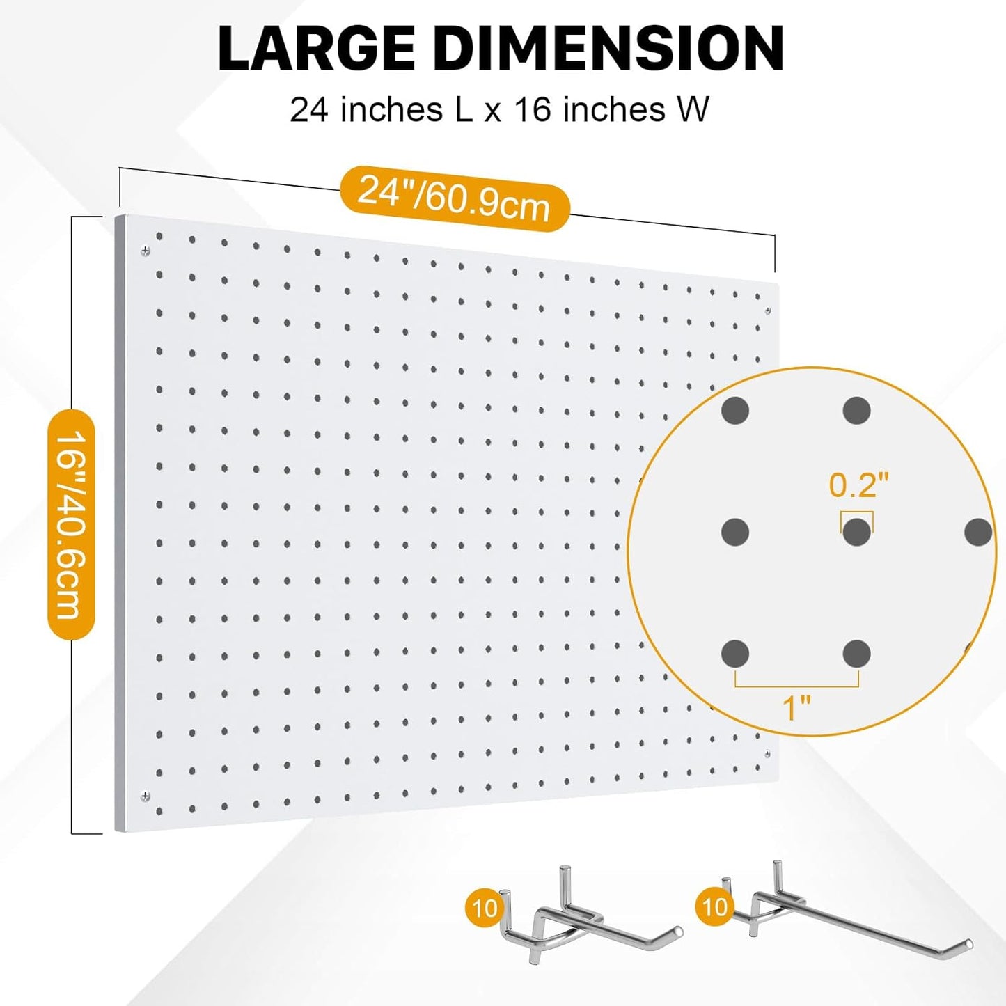 Peg Board, 2 Pack Metal Pegboard Panels Pink Pegboards Wall Organizer with Frame Large Heavy Duty Peg Board with Hooks for Walls Home,Garage Tool Storage,Office Organization,Kitchen 24”×16”