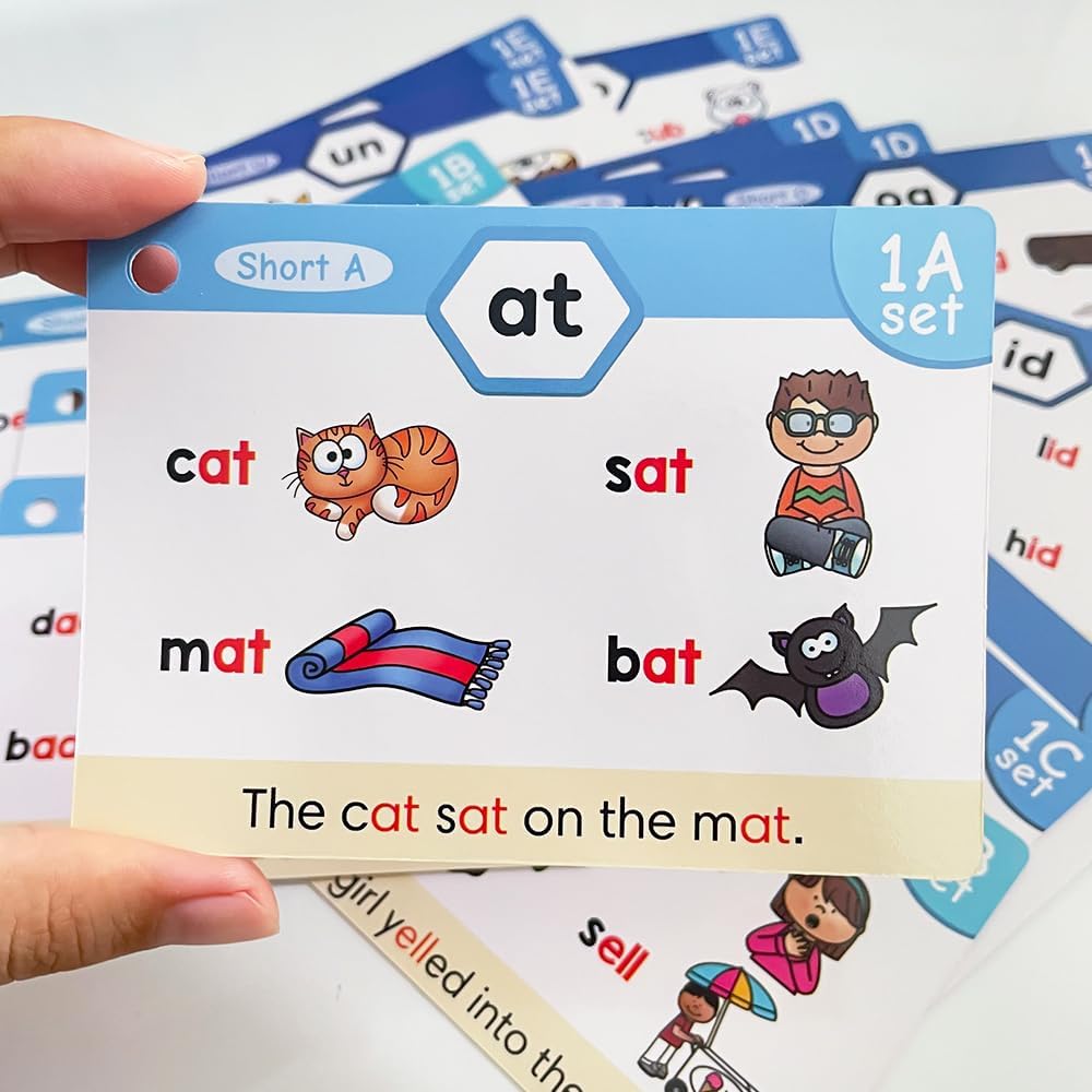 118 Phonics 65 Double-Side Flash Cards, Learn to Read in 20 Stages, CVC Digraphs Trigraph Blends Long Vowel Sounds, Phonemic Awareness, Vocabulary Building