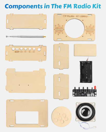 Poraxy Science Kits for Kids Age 8-12 12-14, STEM Kits 8-10, Build Your Own FM Radio Kit, Electronic DIY Experiment Engineering Building Project, Toys Gifts for Teen Boys Girls 9 11 13 15 16+
