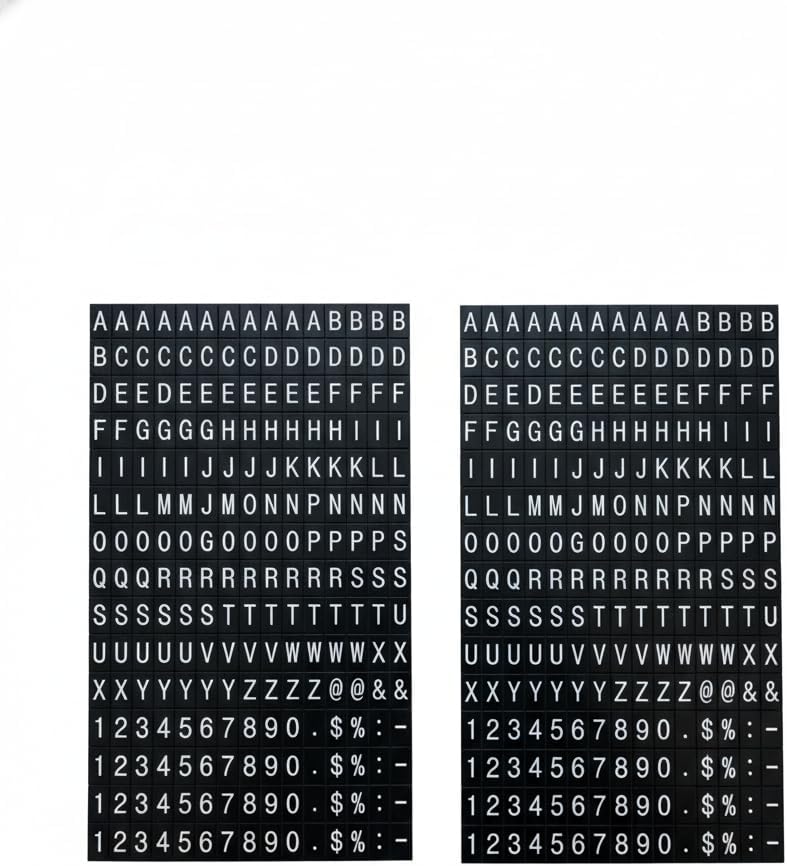 Magnetic Letter Refill Sheets for Price Display Sign, 2 Pack Mini Replacement Character Set, Numbers Letters Symbols for Menu Board, Café Bakery Counter Sign Accessories