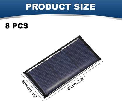 MECCANIXITY 8PCS 1.5V 0.09W 0.06A Mini Solar Panels for Solar Power, Small Solar Photovoltaic Cells Charge DIY Electric Toy Materials Solar System Kits, 1.18" x 1.18"