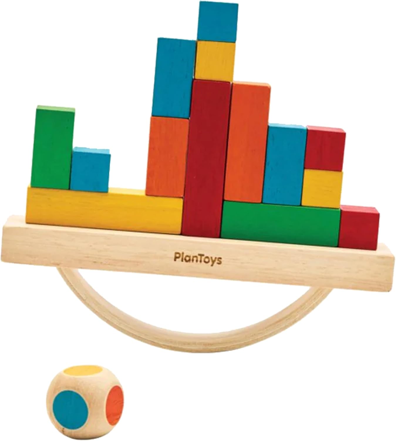 PlanToys® Balancing Cactus | Montessori Wooden Toy for Toddlers | STEM Game for Fine Motor Skills, Logic & Coordination | Eco-Friendly Educational Toy for Kids Ages 3+