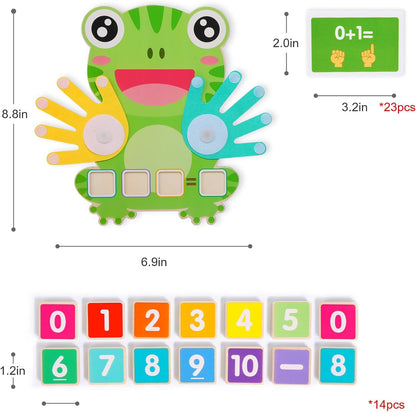 Educational 2 in 1 Math Manipulatives Number Counting Blocks & Teaching Clock for Kids, Preschool Learning Toys for Toddlers 3-5, Montessori Toys for 3-5 Year Old Boys Girls Birthday Gifts