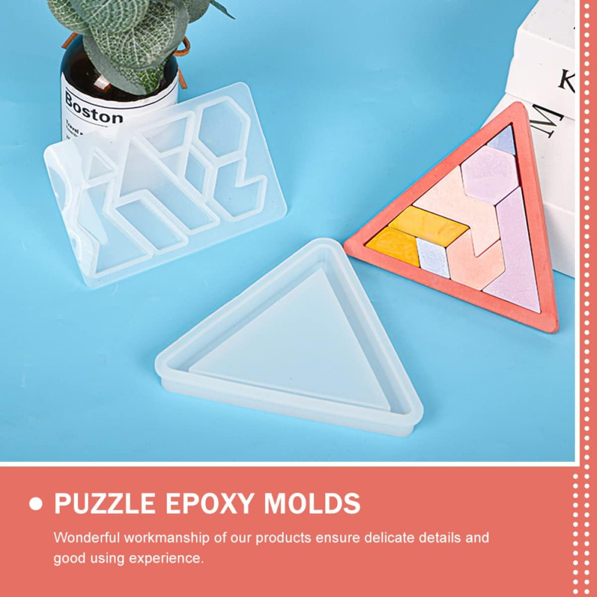 Chocolate Puzzle Game Silicone Casting Tangram Puzzle Jigsaw DIY Resin 2 Sets Silicone Candy Molds Baking