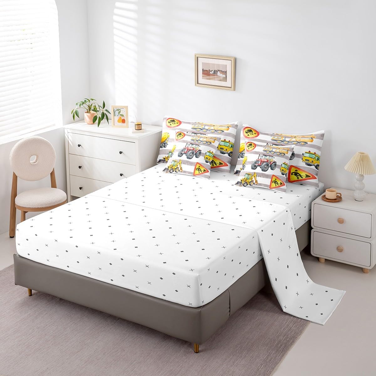 Erosebridal Chemistry Comforter Set with Sheets Full Size Periodic Table of Elements Bed in A Bag 7 Piece Science Chemistry Lovers Bedding Set for Kids Boys Children Bedroom Modern Black Bed Sets