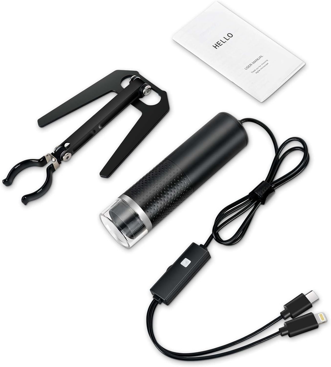 USB Digital Microscope Compatible with iOS and Android Devices (Not for Any PC), 50x-1600x Magnification, 1920x1440P HD Portable Microscope Camera for Adults, Children, Students