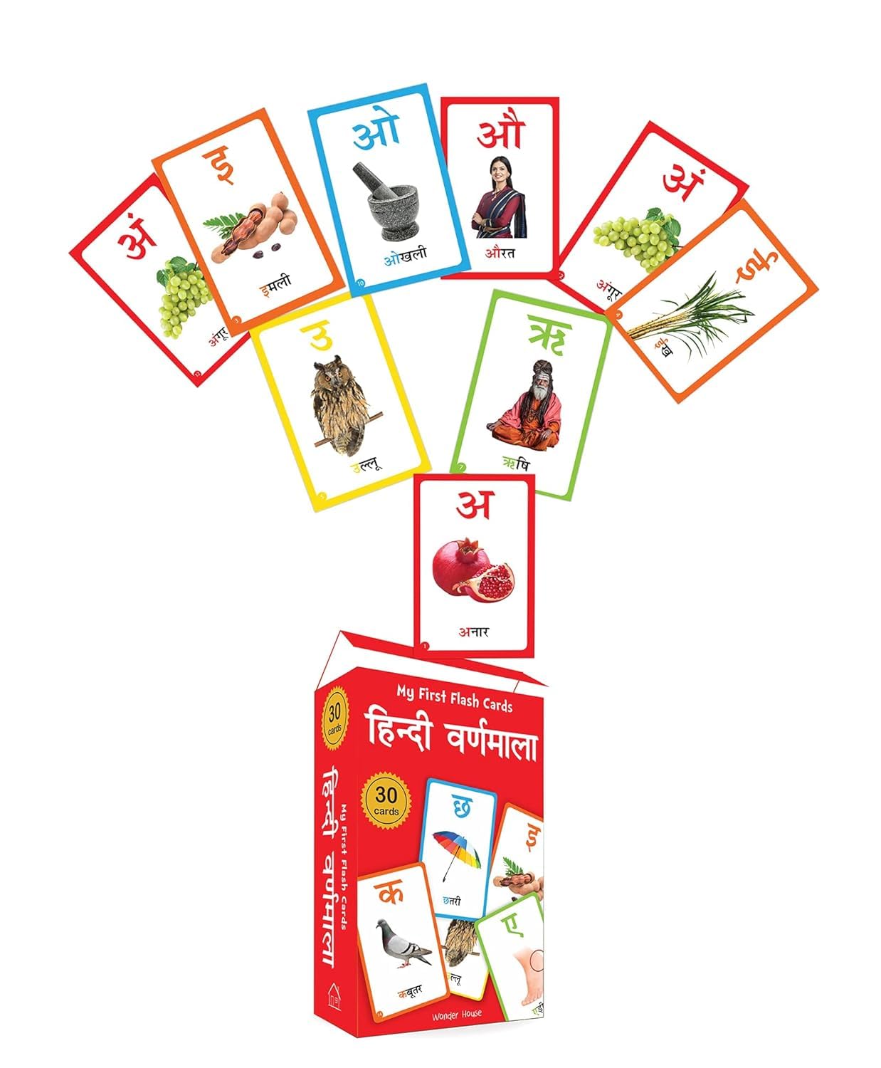 My First Flash Cards Hindi Varnamala : 30 Early Learning Flash Cards For Kids (Hindi Edition)