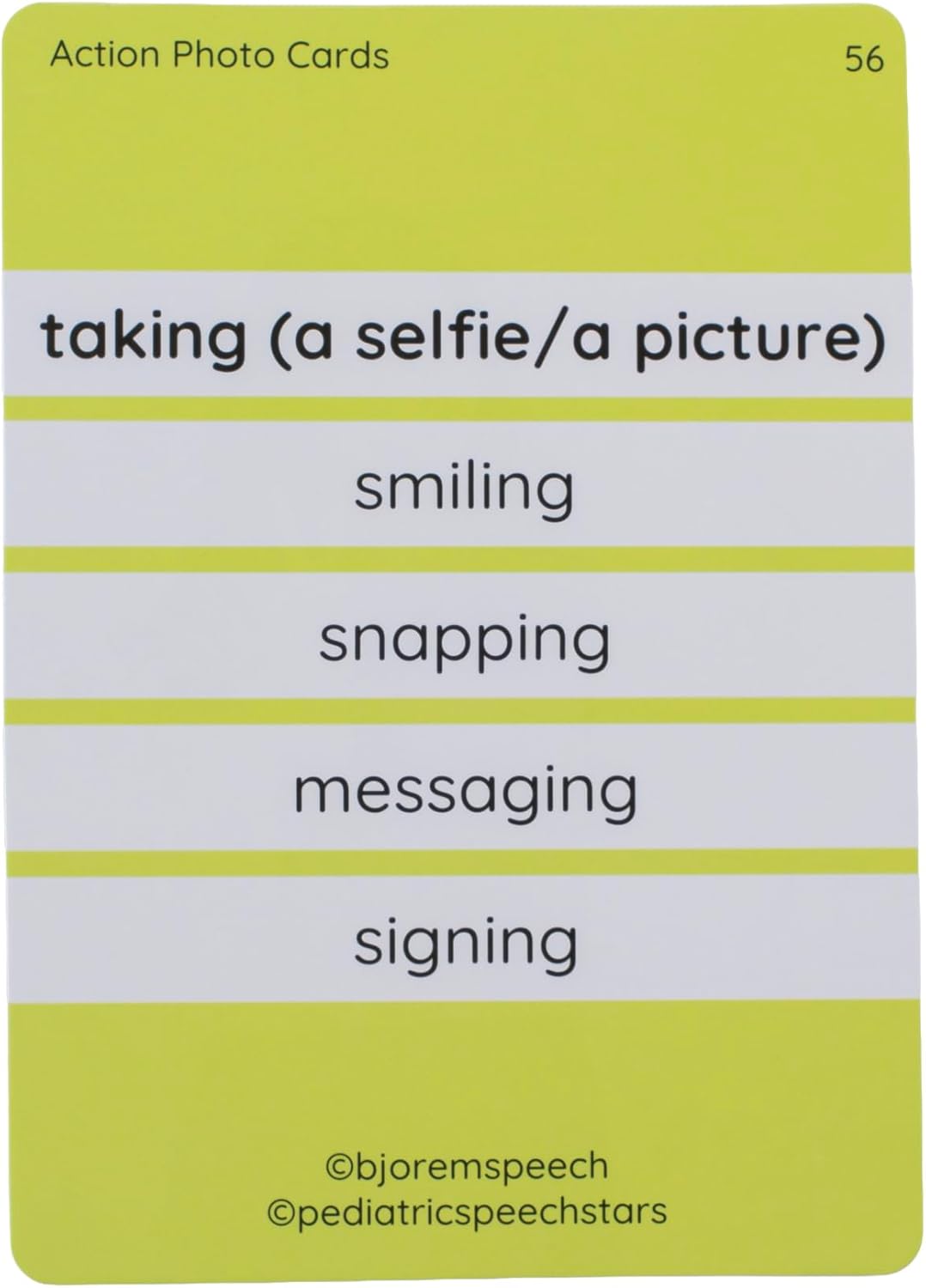 Bjorem Speech® Action Photo Cards - Engaging Speech Therapy Tool for Verb Recognition and Language Development - 50 Diverse and Educational Cards with Storage Box