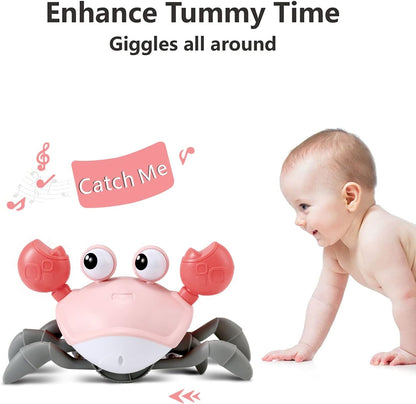 Crawling Crab Gear Set Toy - Tummy Time Musical Crab Toys Stacking & Building Blocks Educational STEM Game for Toddlers & Kids 3-5, 1 2 3 Yr Old Birthday Gift Christmas Stuff for 0-36 Month Boys Girls