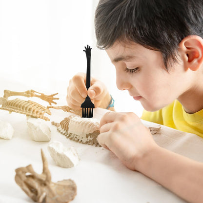 BESTonZON Archaeological Excavation Tools Kit for Kids 10-Piece Dinosaur Digging Set with Hammer Chisel Brush Gemstone Dig Toys for Educational Science Play
