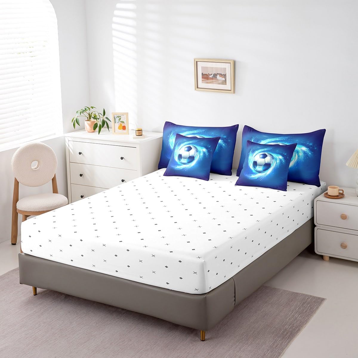 Erosebridal Chemistry Comforter Set with Sheets Full Size Periodic Table of Elements Bed in A Bag 7 Piece Science Chemistry Lovers Bedding Set for Kids Boys Children Bedroom Modern Black Bed Sets