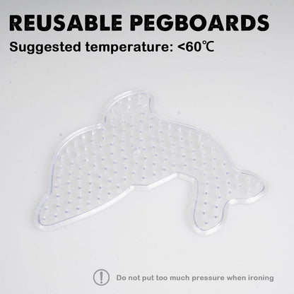 FUNZBO 20 pcs Pegboards for 5mm Fuse Beads Project- Animal Shape Pegboards for Arts and Crafts with Keychains, Hang Ropes and Tweezers, Gifts for Boys and Girls (Beads Not Included)