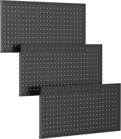 TORACK 3 PCS Metal Pegboard Panels(12x24 inch) for Wall Garage Tools Storage Pegboard for Workbench, Modular Peg Board Tool Organizer Board Kit(Pack of 3, Orange)