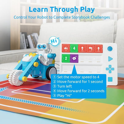 WhalesBot B3 Pro 24-in-1 Coding Robot Kit, Educational STEM Toy, Advanced Smart Programming for Educators, Robot Building Set with Controller&Motor&Sensors for Kids 4-6, 5-7