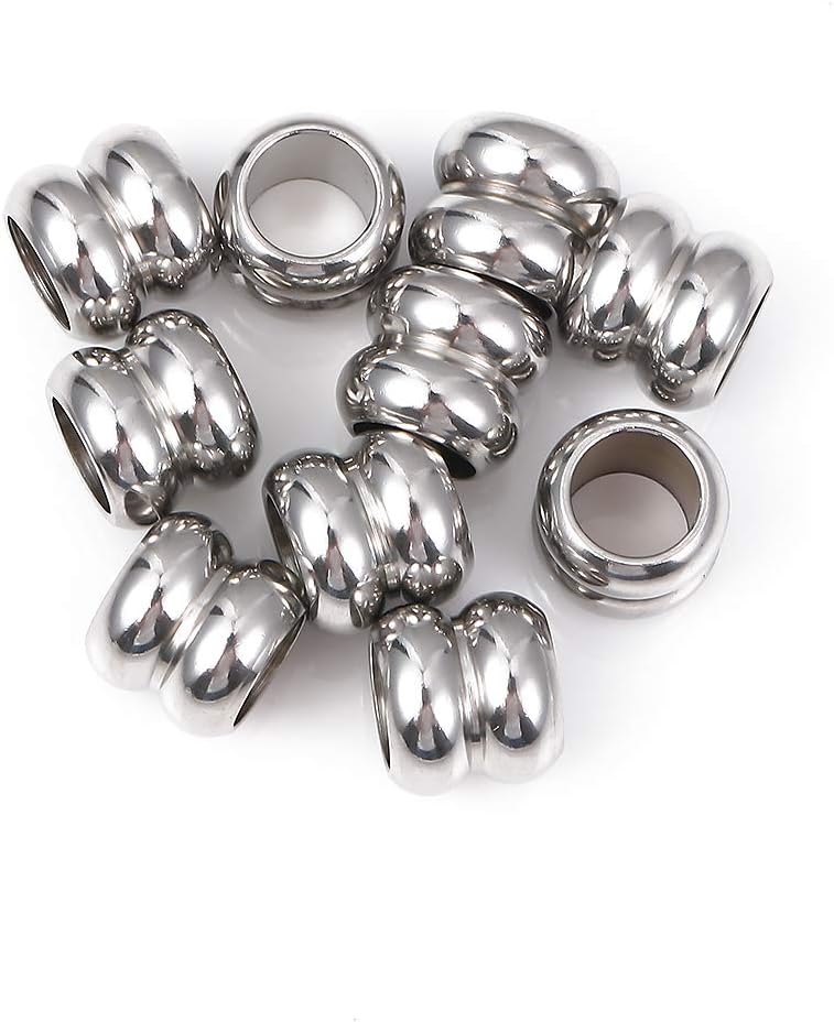BEADIA Stainless Steel Spacer Beads 3x2.5mm Round Loose Charm Caps Beads for DIY Jewelry Making 100pcs with 1mm Hole