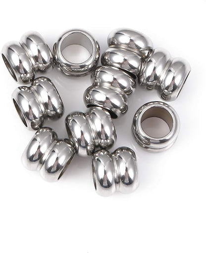 BEADIA Stainless Steel Spacer Beads 3x2.5mm Round Loose Charm Caps Beads for DIY Jewelry Making 100pcs with 1mm Hole