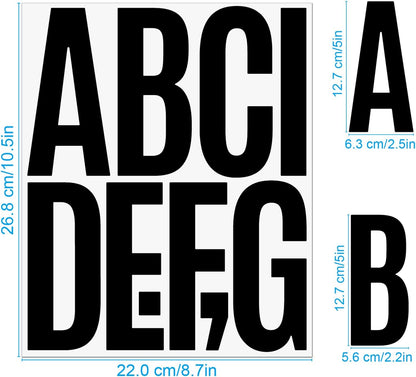 480 Pcs Waterproof 3" Vinyl Alphabet & Number Stickers - Self-Adhesive for Mailboxes, Windows, Doors, Signs, Vehicles & More, Black