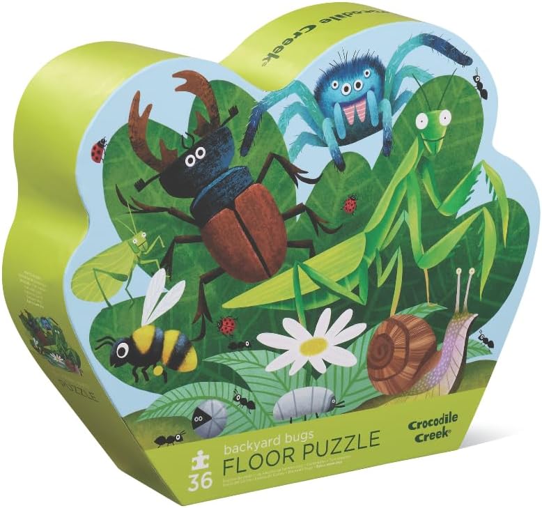 Crocodile Creek 36-Piece Jigsaw Floor Puzzle - Shark Reef - for Kids Ages 3-5 - Heavy-Duty Shaped Box for Storage - 24" W x 18" H Finished