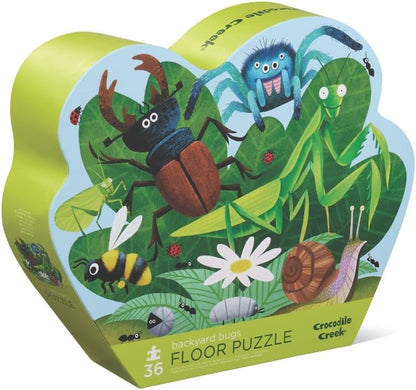 Crocodile Creek 36-Piece Jigsaw Floor Puzzle - Shark Reef - for Kids Ages 3-5 - Heavy-Duty Shaped Box for Storage - 24" W x 18" H Finished
