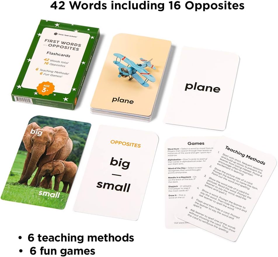 Award-Winning Flash Cards for Preschool & Kindergarten – 5-Deck Set, 180 Jumbo Cards – Learn Alphabet, Numbers, Colors, Shapes, First Words, Opposites & Rhyming – for Kids Ages 2–5