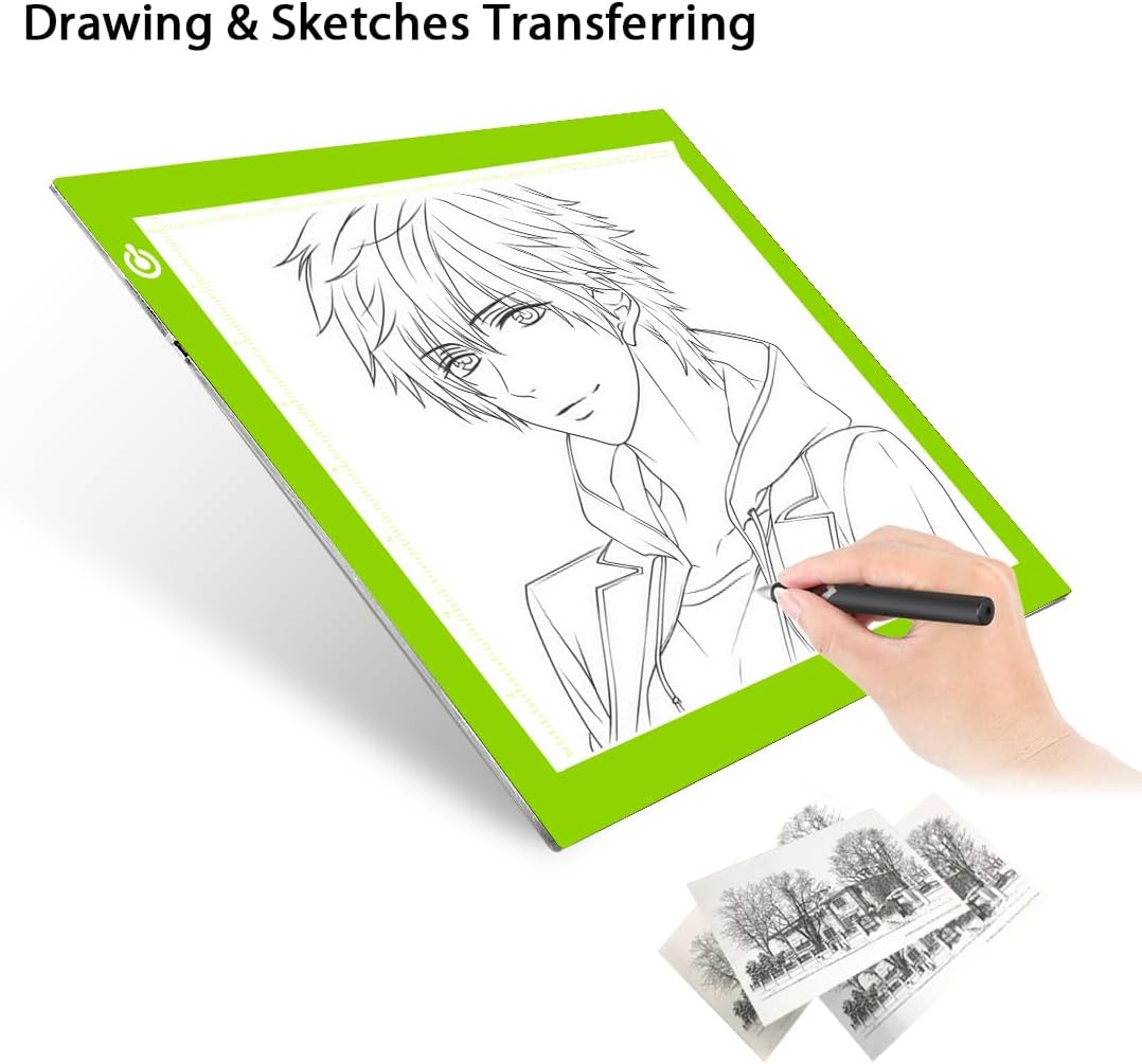 LitEnergy A4 LED Copy Board Light Tracing Box, Adjustable USB Power Artcraft LED Trace Light Pad for Tattoo Transferring, Drawing, Sketching, Animation, Stenciling, Diamond Art Painting Accessories