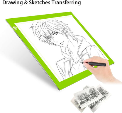 LitEnergy A4 LED Copy Board Light Tracing Box, Adjustable USB Power Artcraft LED Trace Light Pad for Tattoo Transferring, Drawing, Sketching, Animation, Stenciling, Diamond Art Painting Accessories