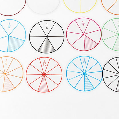VILLCASE 10 Sets Fraction Circles Math Manipulatives 1 to 1/12 Color-Coded Magnetic Classroom Teaching Kit for Elementary & Preschool Learning Early Childhood Education Tools