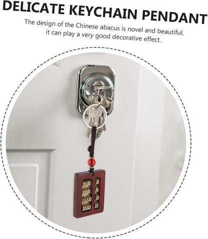 Abacus Keychain Mini Abacus Keyrings Feng Shui Hanging Chinese Style Keychain Chinese s Charm Wood Chrismas Car Keys Collection China Rope Child Christmas