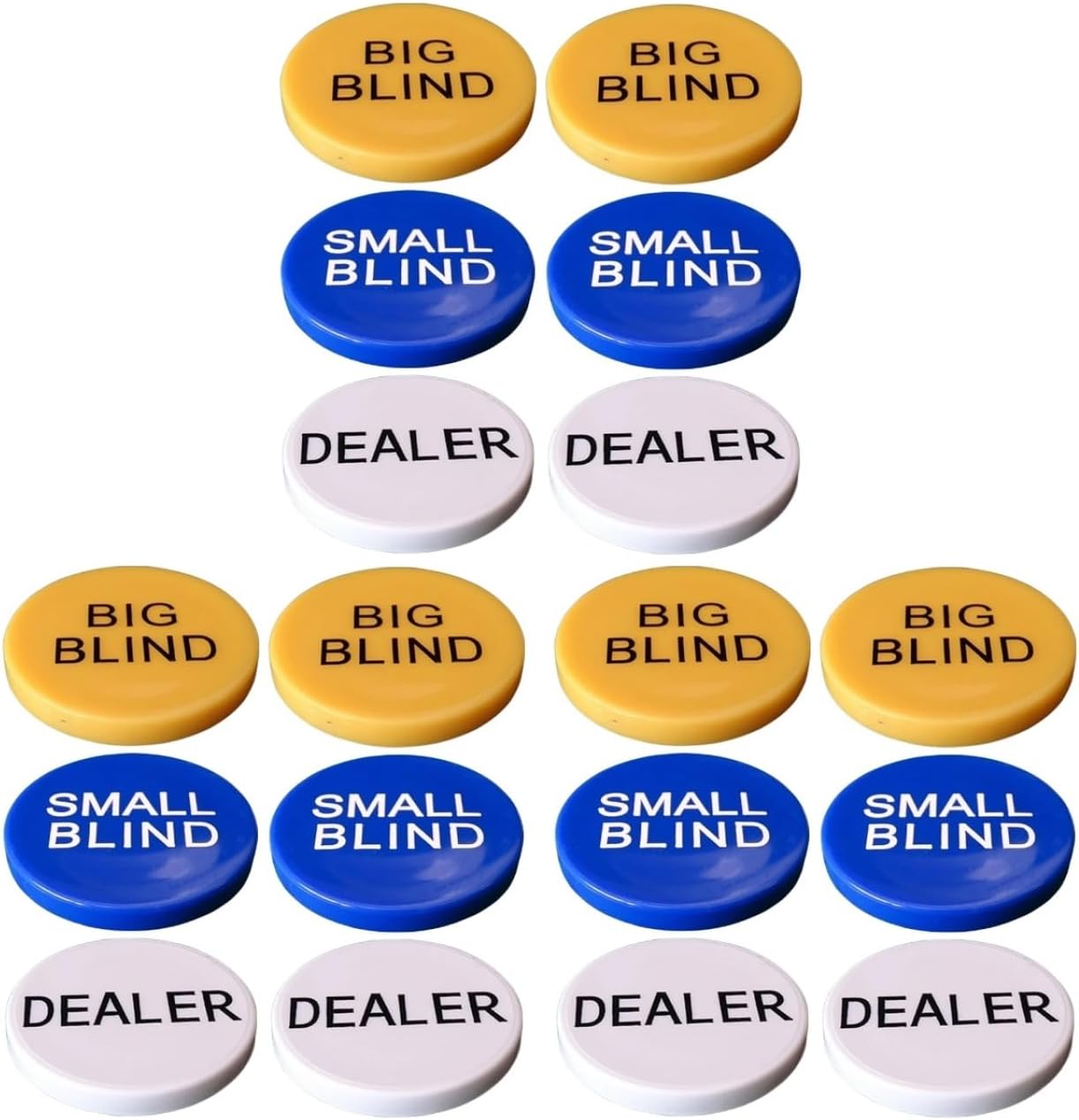 SAFIGLE 4 Sets Big and Small Blind Banker Code Texas Holdem Game Chips Bingo Game Tokens Bingo Game Supplies