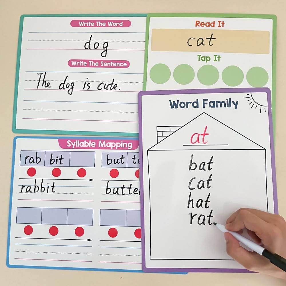 Lachilly Double Sided Dry Erase Handwriting Practice Boards Fractions Learning Place Value from Billions to Decimal Numbers Math Grid Manipulative Lapboard for Students