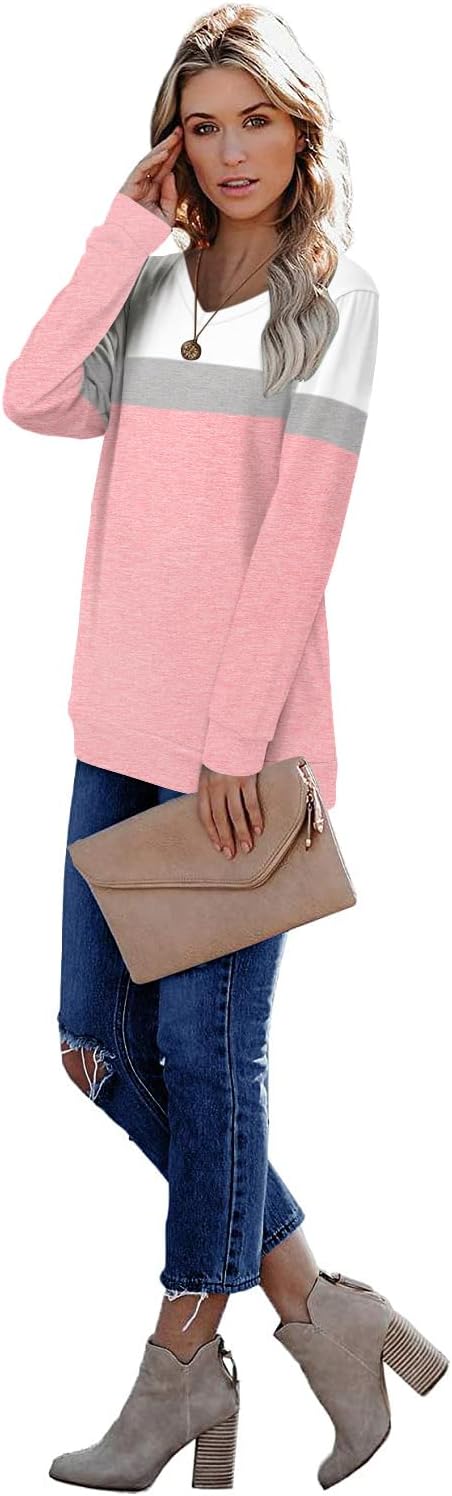 CRAZY GRID Womens Trendy Long Sleeve Shirts Casual Loose Soft Sweatshirt Fall Tops