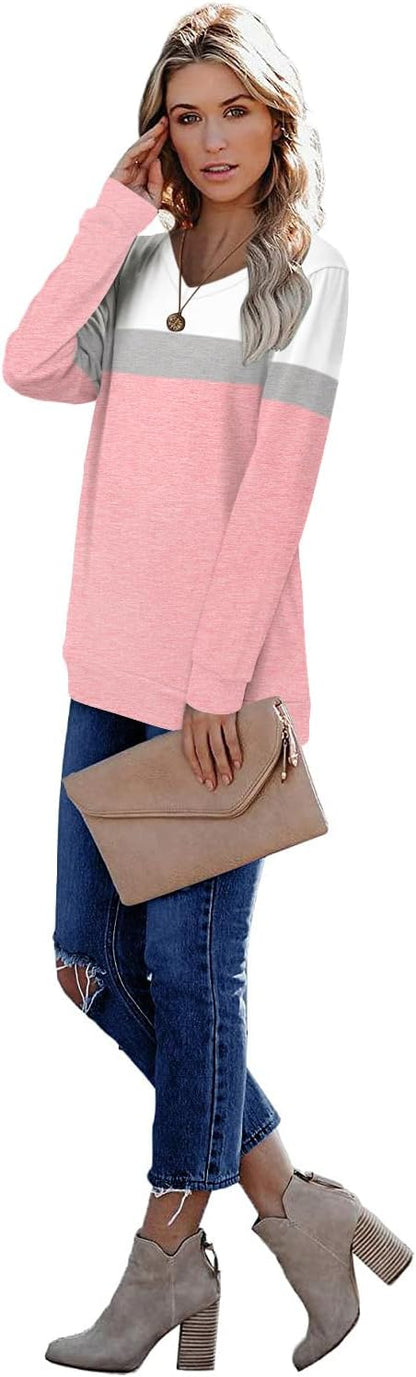 CRAZY GRID Womens Trendy Long Sleeve Shirts Casual Loose Soft Sweatshirt Fall Tops