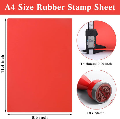 Rubber Stamp Sheet for Laser Engraving Machine, A4 Rubber Stamp Sheet for Laser Cutter Soft Rubber Sheet for Stamps (Dark Gray, 1 Pack)