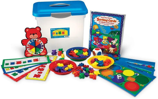 Learning Resources Three Bear Family Sort, Pattern & Play Activity Set, Homeschool Accessory, Counting & Sorting, Color Sorting and Recognition